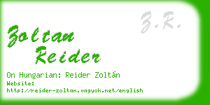 zoltan reider business card