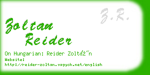 zoltan reider business card